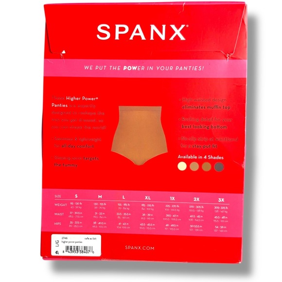 Spanx Higher Power Shapewear Panty Sz L Cafe' Au Lait New‎ - Picture 3 of 10